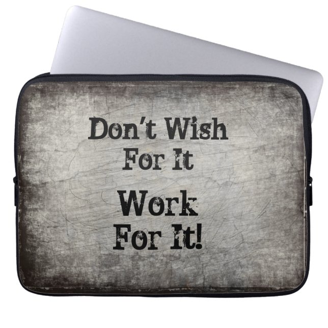 Kan tekst wijzigen - Wens er niet voor Laptop Sleeve (Voorkant)