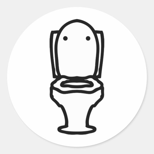 kan toilet icoon ronde sticker (Voorkant)