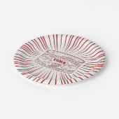 Kan tonijnretro-ontwerp papieren bordje (Gekanteld)