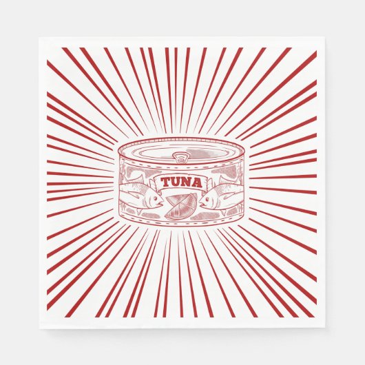 Kan tonijnretro-ontwerp servet (Voorkant)