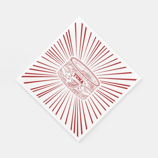 Kan tonijnretro-ontwerp servet (Hoek)
