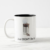 Kan van wormen tweekleurige koffiemok (Links)