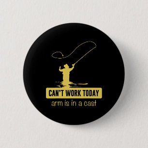 Kan vandaag niet werken Arm zit in een gipspleiste Ronde Button 5,7 Cm