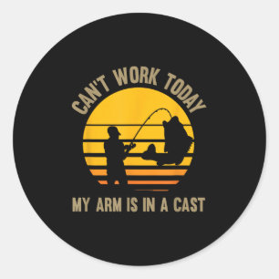 Kan vandaag niet werken mijn arm is in een gegoten ronde sticker