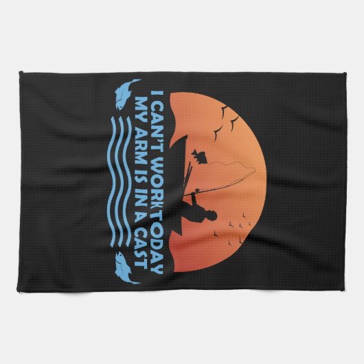 Kan vandaag niet werken mijn arm is in een gegoten theedoek (Horizontaal)