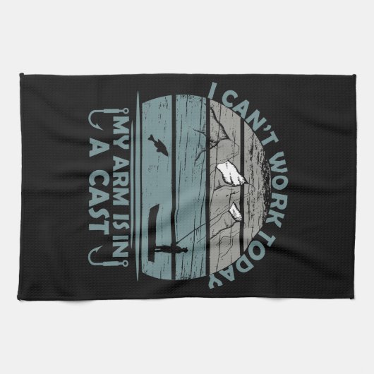 Kan vandaag niet werken mijn arm is in een gegoten theedoek (Horizontaal)