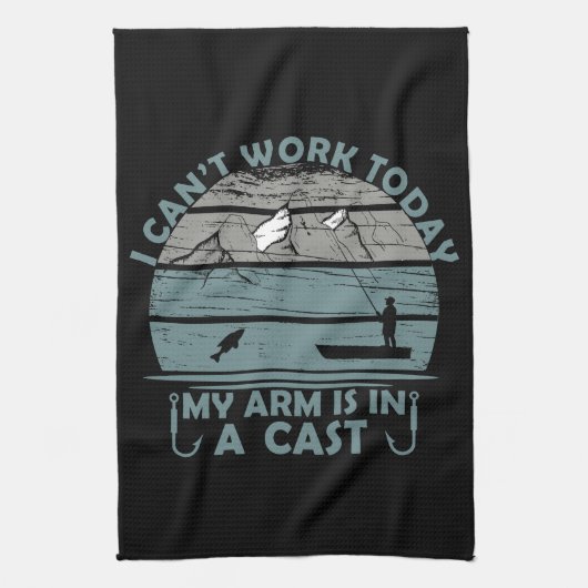 Kan vandaag niet werken mijn arm is in een gegoten theedoek (Verticaal)