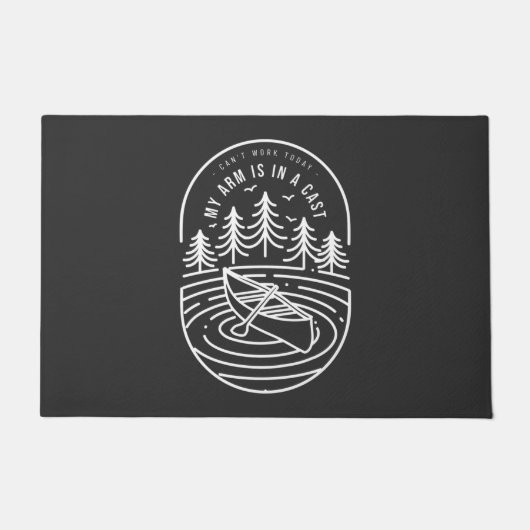 Kan vandaag niet werken mijn arm is in een giet deurmat (Voorkant)