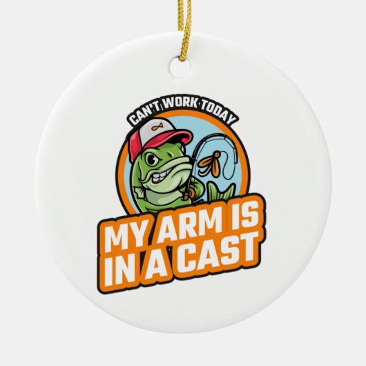 Kan vandaag niet werken mijn arm is in een giet keramisch ornament (Voorkant)