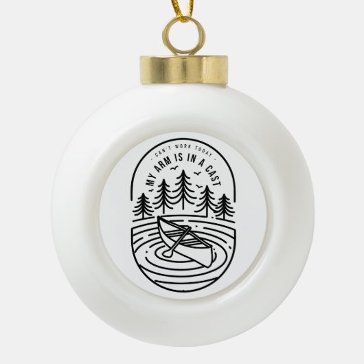 Kan vandaag niet werken mijn arm is in een giet keramische bal ornament (Voorkant)