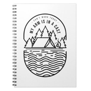 Kan vandaag niet werken mijn arm is in een giet notitieboek