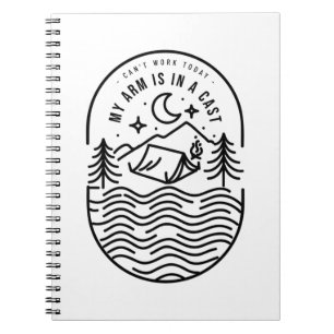 Kan vandaag niet werken mijn arm is in een giet notitieboek