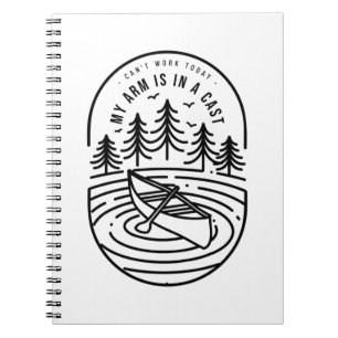 Kan vandaag niet werken mijn arm is in een giet notitieboek