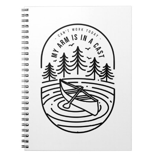 Kan vandaag niet werken mijn arm is in een giet notitieboek (Voorkant)