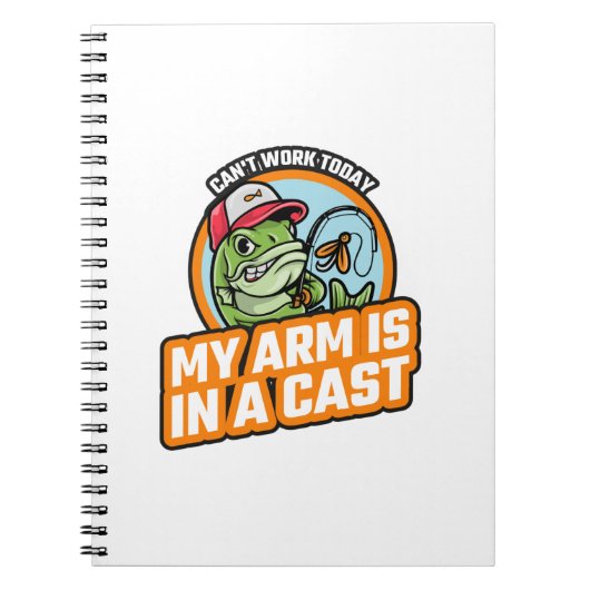 Kan vandaag niet werken mijn arm is in een giet notitieboek (Voorkant)