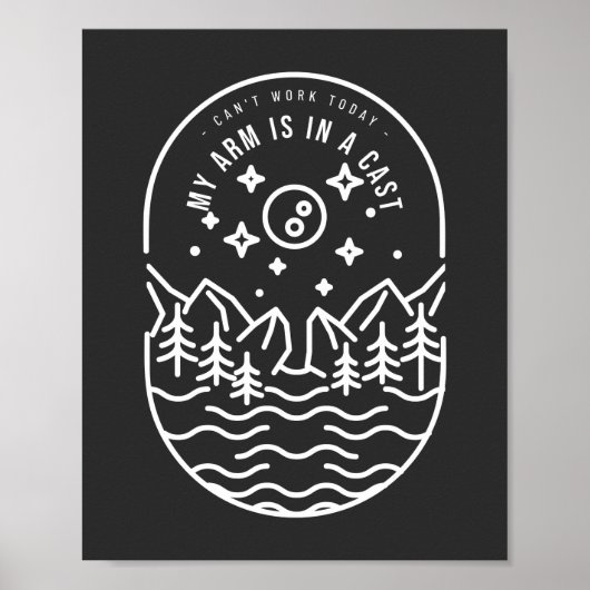Kan vandaag niet werken mijn arm is in een giet poster (Voorkant)