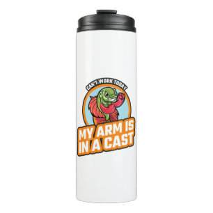 Kan vandaag niet werken mijn arm is in een giet thermosbeker