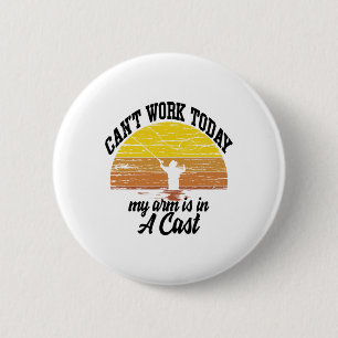 Kan vandaag niet werken, mijn arm zit in een gipse ronde button 5,7 cm