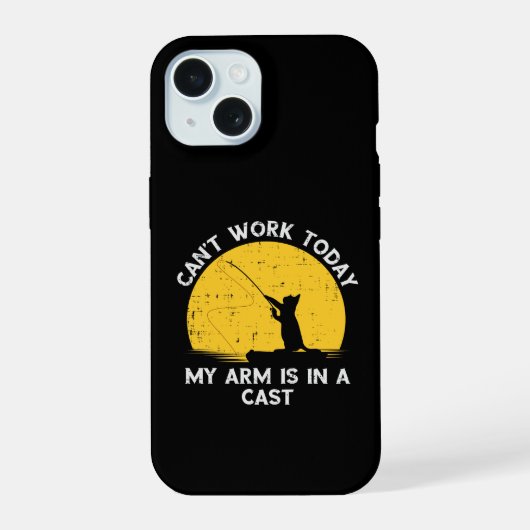 Kan vandaag niet werken, mijn arm zit in het gips iPhone 15 case (Achterkant)