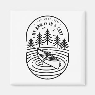 Kan vandaag niet werken, mijn arm zit in het gips magneet