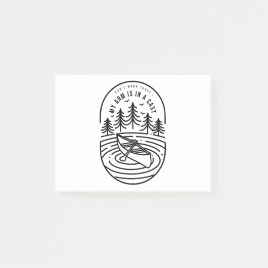 Kan vandaag niet werken, mijn arm zit in het gips post-it® notes (Voorkant)