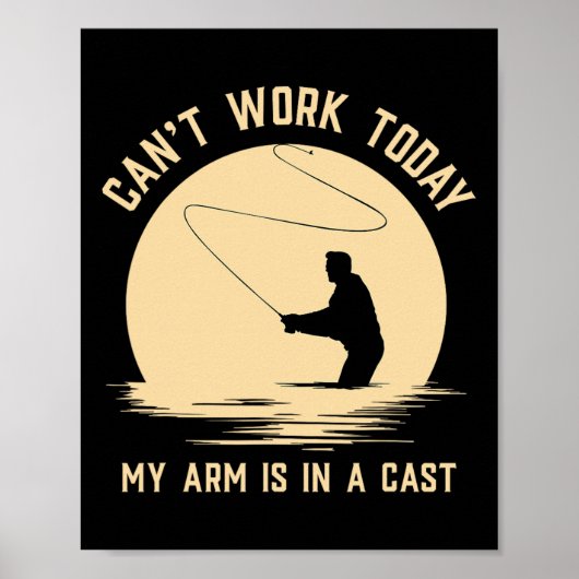 Kan vandaag niet werken, mijn arm zit in het gips poster (Voorkant)
