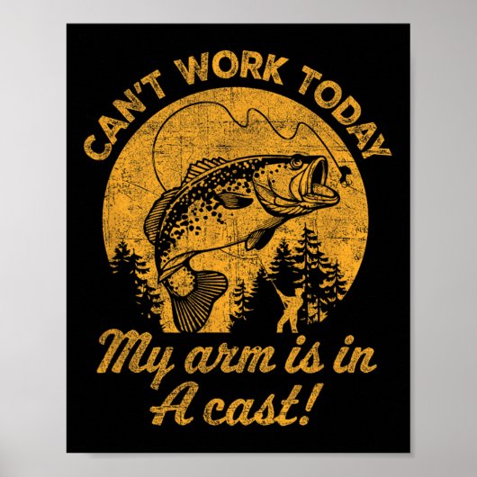 Kan vandaag niet werken, mijn arm zit in het gips poster (Voorkant)
