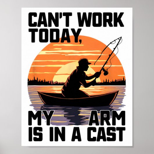 Kan vandaag niet werken, mijn arm zit in het gips poster (Voorkant)