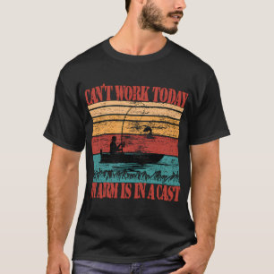Kan vandaag niet werken, mijn arm zit in het gips t-shirt
