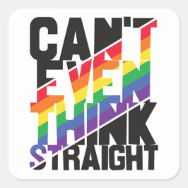 Kan zelfs niet denken dat een rechte LGBTQ-regenbo Vierkante Sticker