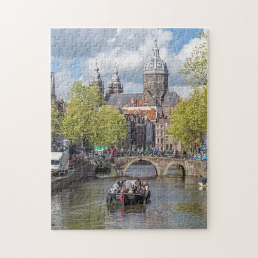 Kanaal Amsterdam en brugpuzzel Legpuzzel (Verticaal)