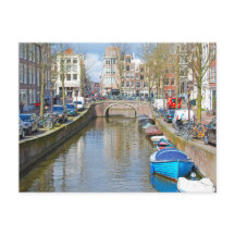 Kanaal Amsterdam met boten