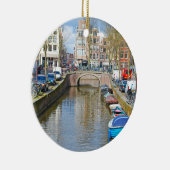 Kanaal Amsterdam met boten Keramisch Ornament (Rechts)