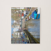 Kanaal Amsterdam met boten Legpuzzel (Verticaal)