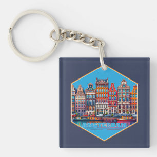 Kanaal Amsterdam Nederland Europa Sleutelhanger