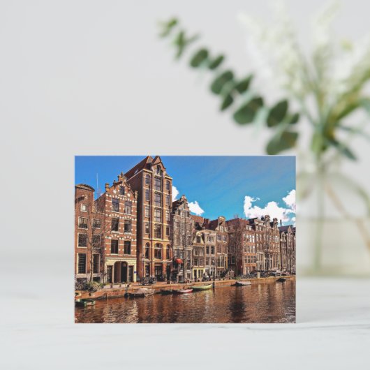 Kanaal Amsterdam, oude stad Briefkaart (Staand voorkant)