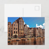 Kanaal Amsterdam, oude stad Briefkaart (Voorkant / Achterkant)