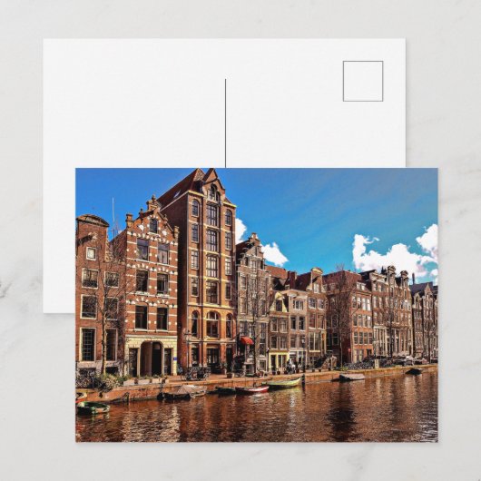 Kanaal Amsterdam, oude stad Briefkaart (Voorkant / Achterkant)
