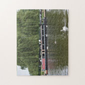 Kanaal Boat en Zwans op de Avon England UK Legpuzzel (Verticaal)