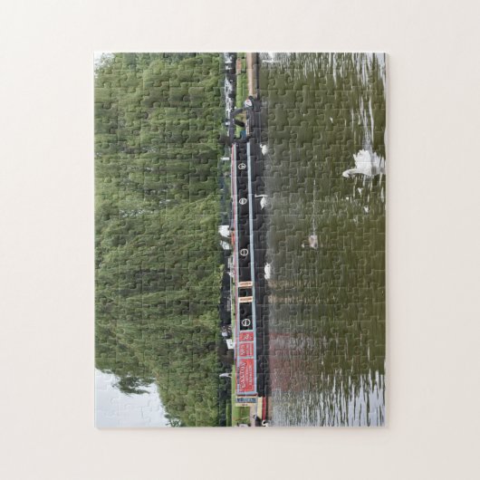 Kanaal Boat en Zwans op de Avon England UK Legpuzzel (Verticaal)