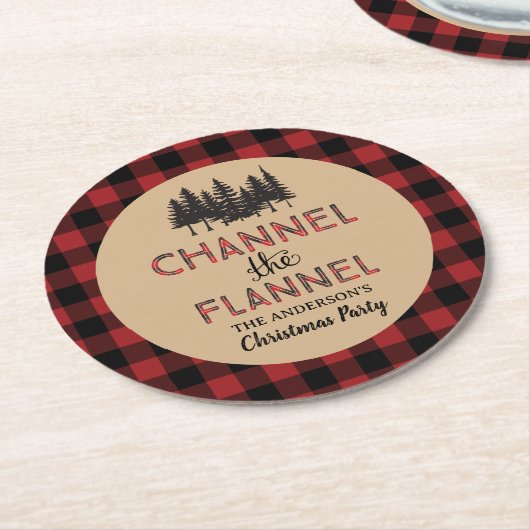 Kanaal De Flannel Kerstfeest Papieren Onderzetters (Gebogen)