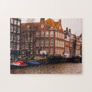 Kanaal en architectuur van Amsterdam Legpuzzel