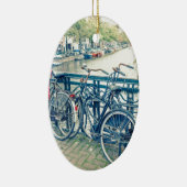 Kanaal en fietsen van Amsterdam Keramisch Ornament (Rechts)