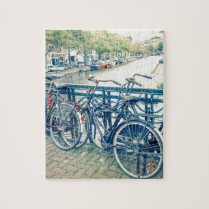 Kanaal en fietsen van Amsterdam Legpuzzel