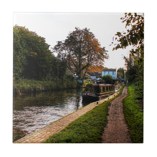 Kanaal en schuur, van hout tegeltje (Voorkant)