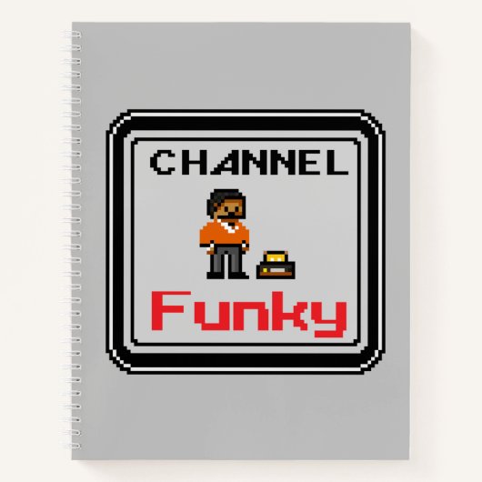 Kanaal Funky Pixel Art Spiraal Notebook Notitieboek (Voorkant)