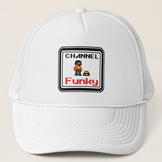 Kanaal Funky Pixel Art Trucker Pet (Voorkant)