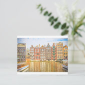 Kanaal in Amsterdam Briefkaart (Staand voorkant)