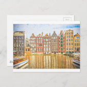 Kanaal in Amsterdam Briefkaart (Voorkant / Achterkant)