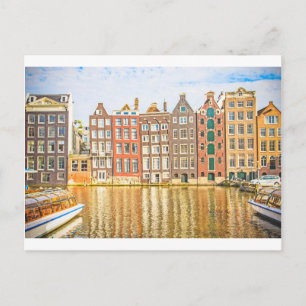 Kanaal in Amsterdam Briefkaart